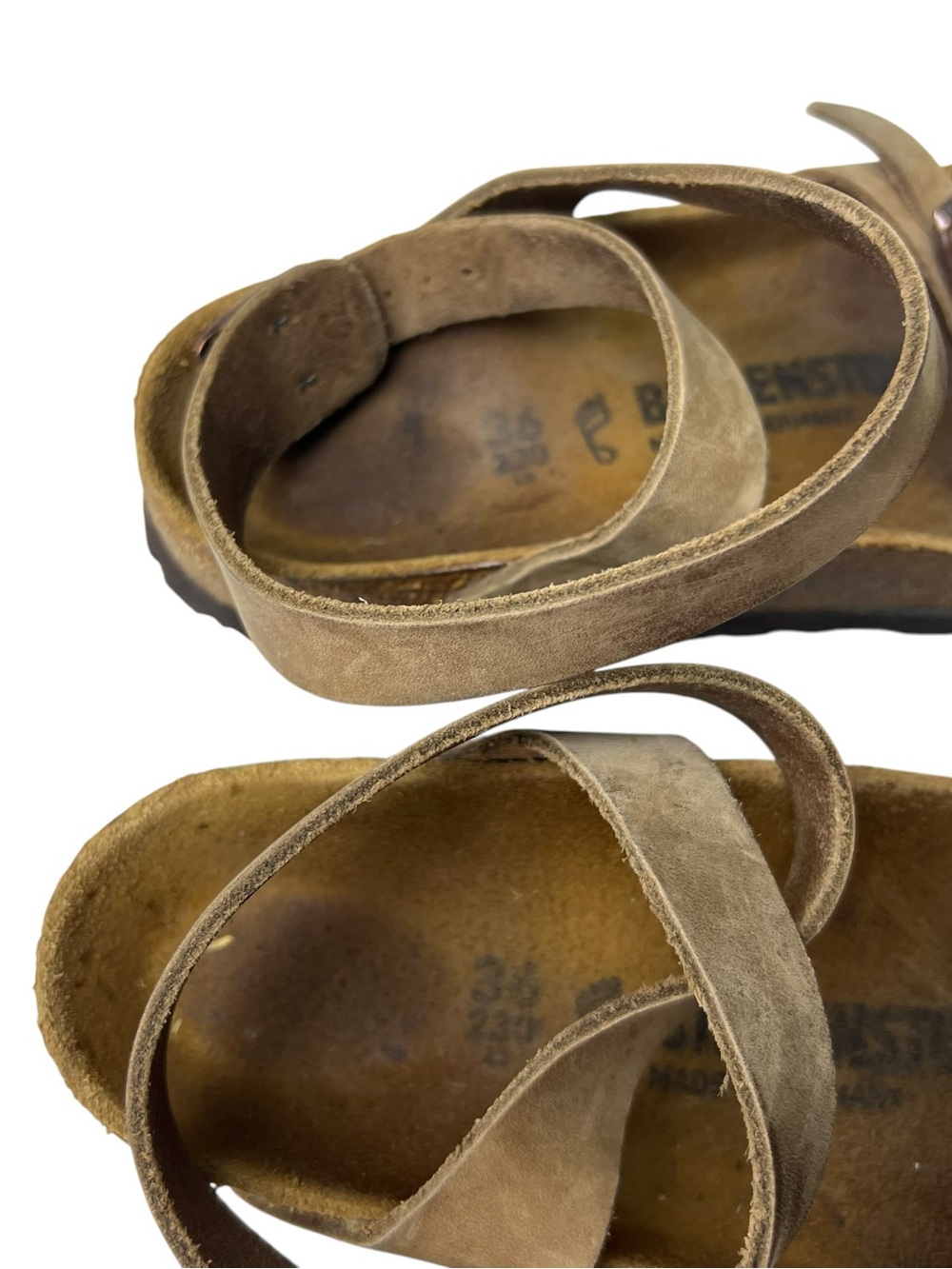 Birkenstock Yara Strappy Size 36 (5-5.5) Brown Suede Ankle Strap Leather Sandals - Picture 13 of 15